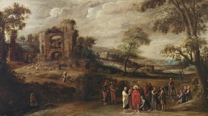 キリストは血の液体の女性を癒す 作： circle of Simon Jordaens